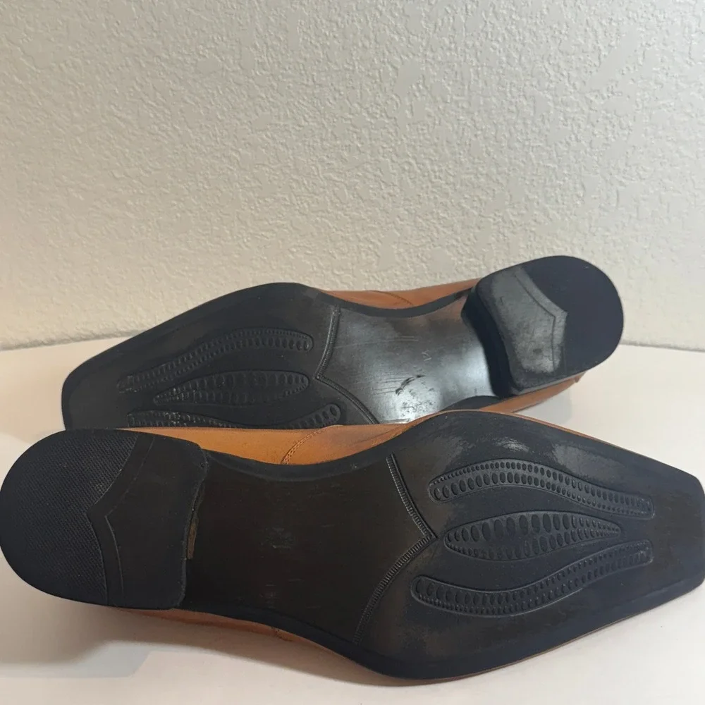 Zota Mens Dress Loafers Leather Square‎ Toe Stitched Slip On Shoes Brown 12